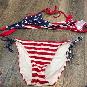American Flag Two Piece Bikini Swimsuit